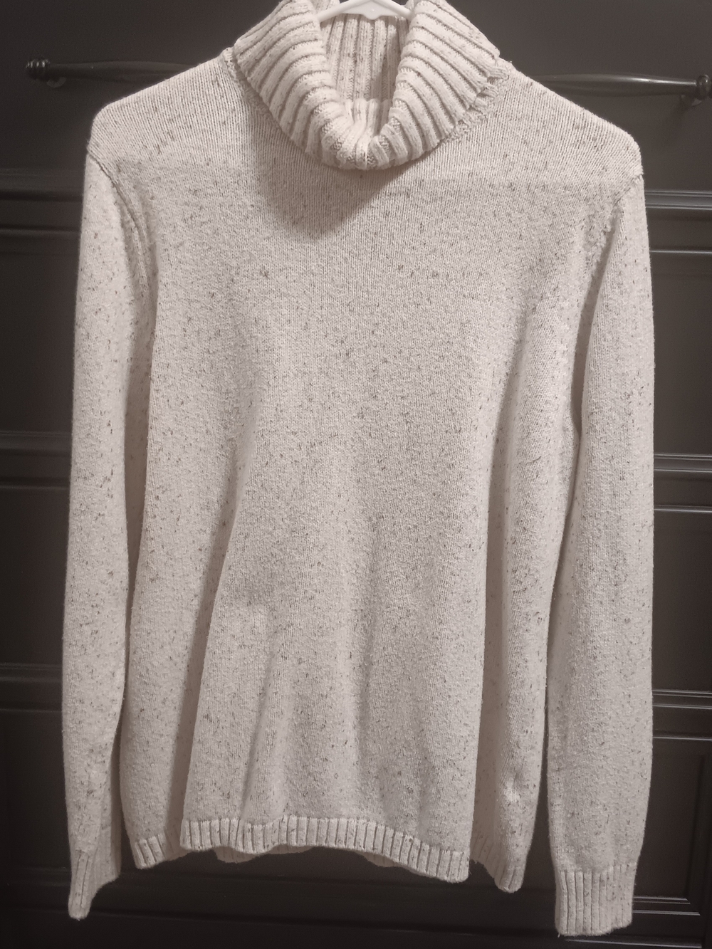 L.L. Bean Cream Speckled Turtleneck Sweater